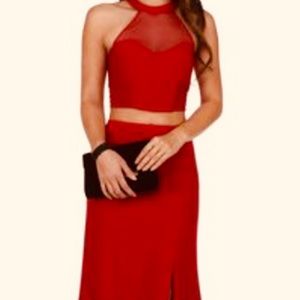 Red Two-Piece Maxi Dress